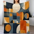 thumbnail image 4 of Blanket Navy Blue Burnt Orange Abstract Aesthetic Geometric Soft Throw Blanket Modern Geometric Abstract Blanket Super Soft Cozy for Couch Sofa Bed Office Birthday Gift 50"x60", 4 of 6