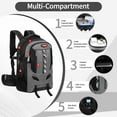 thumbnail image 2 of Travel Backpack for Men and Women Water Resistant Multi-Pocket Backpack with Chest Straps for Daily Commute, Climbing, Hiking & Short Trips, Grey, 8603, 2 of 6