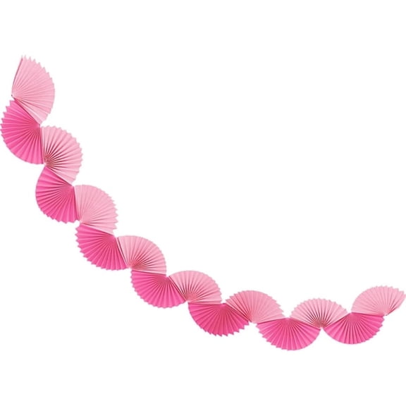 Hot Pink Fuchsia Party Paper Fan Garland Banner Paper Fan Garland Graduation Party Decorations for Mother's Day Birthday Parties Holiday Decorations Family Gatherings Weddings Party Decor