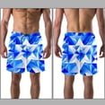 thumbnail image 3 of luoweisi Men's Beach Shorts Quick Dry Swim Trunks with Mesh Lining Blue and White Geometry L, 3 of 5