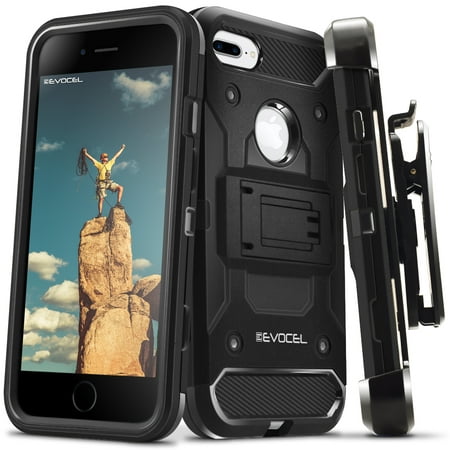 Evocel® Tri-Layer Protector Case for iPhone 7 Plus, iPhone 6 Plus, and iPhone 6s Plus, Jet (Best Case For Jet Black Iphone)