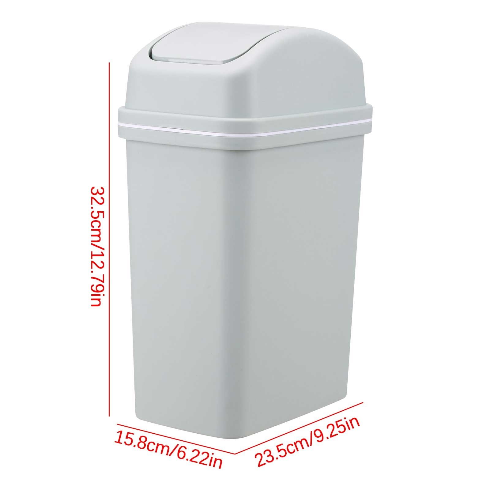 Yhmxh Household Trash Cans 6L, Large Capacity Cream Wind With Lid Garbage Cans Plastic Swing Top Garbage Can Slim Waste Bin for Under Sink/Cabinet, Kitchen Office Bedroom Bathroom College Dorm, Blue