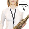 thumbnail image 2 of Miangastore 1 Pce Sangle de Cou en Cuir Réglable pour Saxophone avec Boucle en Métal (Noir), 2 of 8