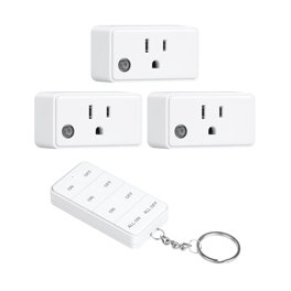 TREEWELL Wireless Light Switch & Receiver Kit - Decorator Rocker Wall Switch, 15A, 200ft RF Range, No Rewiring Needed For Ceiling Lights & Fans