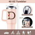 thumbnail image 3 of Monogrammed 40oz Tumbler with Handle for Women, Personalized Birthday Gifts for Women,Initial Cups for Woman Floral Letter D,Customized Gifts for Female Lady Gift for Mothers Day Christmas, 3 of 6