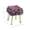 thumbnail image 2 of Home Soft Things Crushed Velvet Pouf Stool Ottoman - Blackberry - 16x16x16'', 2 of 7