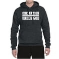 thumbnail image 2 of Wild Bobby One Nation Under God Inspirational/Christian Unisex Graphic Hoodie Sweatshirt, Heather Black, X-Large, 2 of 5