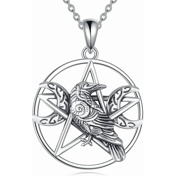 DOLIOX S925 Sterling Silver Pentagram Celtic Knot Gothic Pendant Jewelry Gifts Norse Viking Jewelry for Men Women