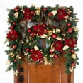 thumbnail image 5 of 30 in. Lighted Christmas Wreath - Golden Leaf Red Magnolia, 5 of 5
