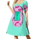 thumbnail image 2 of Vestido de manga corta de Little Vintage Library, vestido largo de verano para mujer, 2 of 7