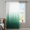 thumbnail image 4 of Green Ombre Stripe Sheer Curtains 54 Inches Long, Abstract Art Gradient Watercolor Light Filering Curtains, Breathable Simi Curtain Privacy Drapes for Kitchen Bathroom Small Window Treatment, 4 of 9