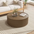 thumbnail image 6 of Gelloan 31.5" Round Coffee Table with Two Drawers，Circle Coffee Table Space-Saving Multiple Purpose for Living Room，Dining Room and Home,Brown, 6 of 7