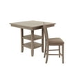 thumbnail image 5 of LiviNest 5 Piece Counter Height Dining Set: Compact Square Table with Storage Shelf & Upholstered Chairs - Modern Farmhouse Style for Small Space Dining & Home Office Use, 5 of 6