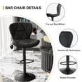 thumbnail image 6 of S-HOME Set of 2 Modern Ergonomic Faux Leather Upholstered Bar Chairs with 360° Swivel Adjustable Height for Home Bar or Kitchen Island Seating, Black, 6 of 9