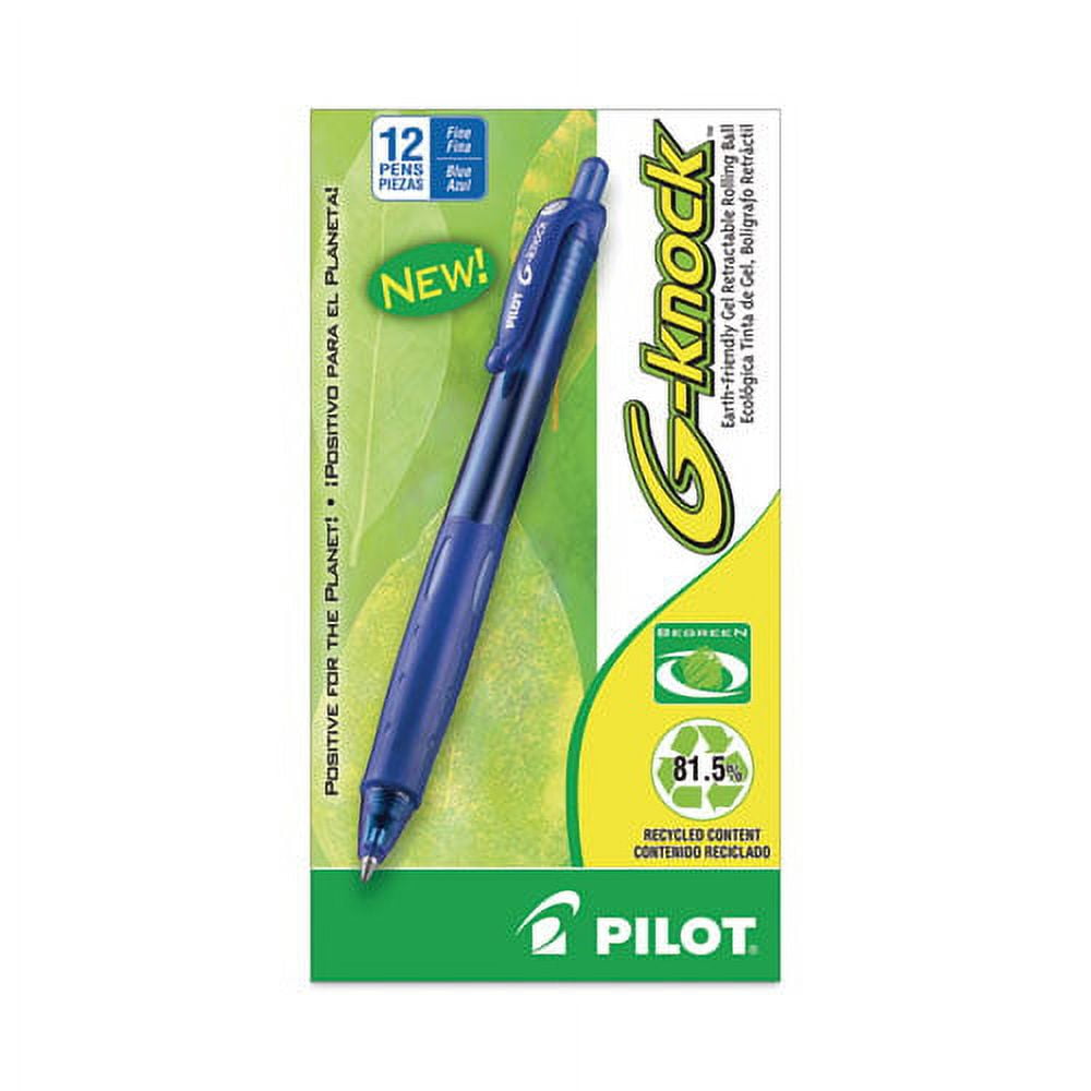 G-Knock Begreen Gel Pen, Retractable, Fine 0.7 Mm, Blue Ink, Blue Barrel, Dozen | Bundle of 2 Dozen