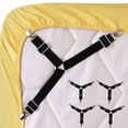 thumbnail image 1 of maskred 2 Pcs Attaches de Drap Ajustables Clips de Support d'Angle Bande Élastique de Drap Sangles Noires Boucle Élastique Blanche, 1 of 6