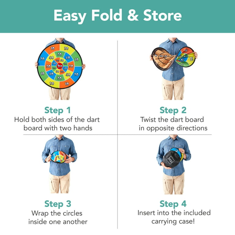 Best Choice Double-Sided Dart Board Set with Sticky Ball, Axe