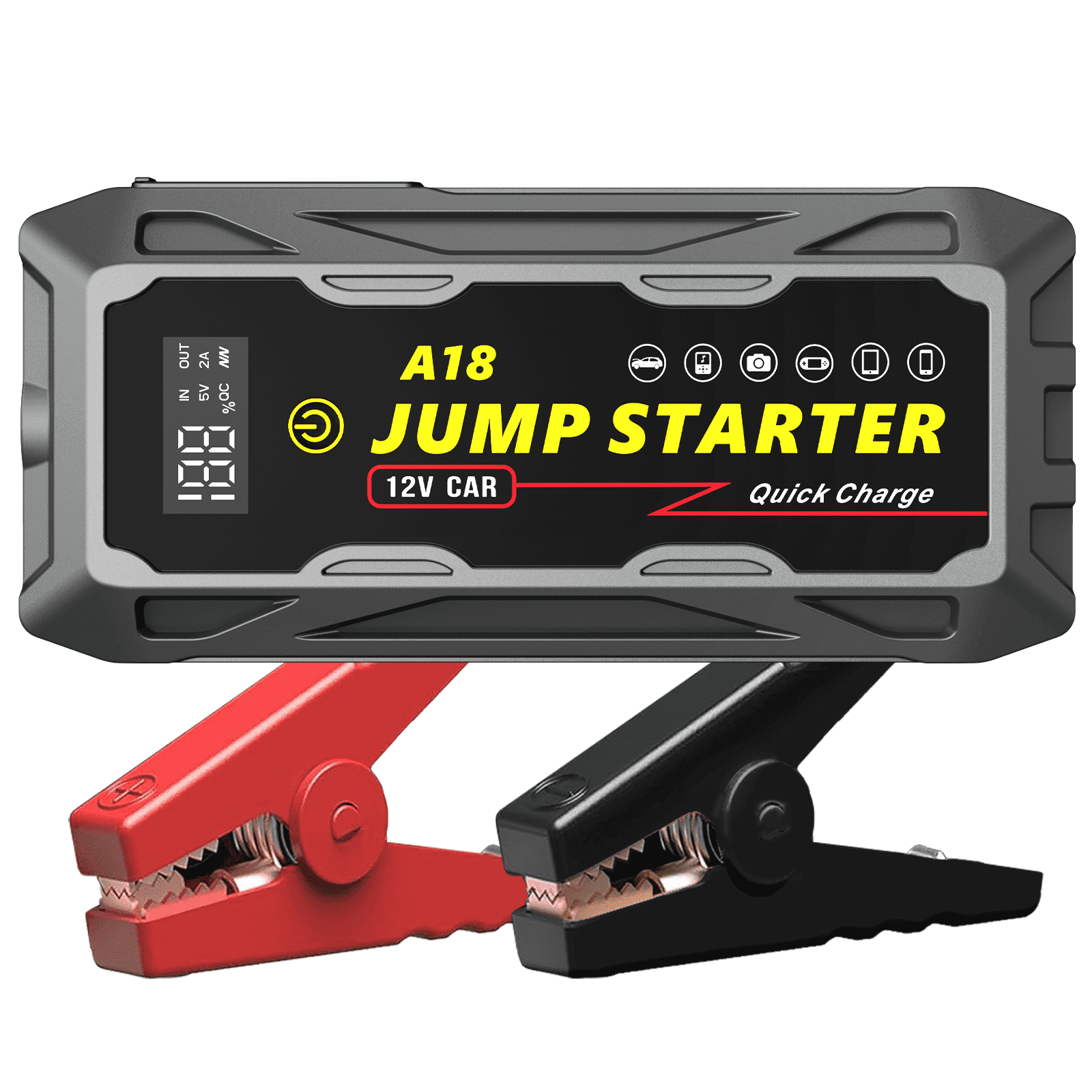 ABSOKE Car Battery Jump Starter, 3000A Peak 20000mAh Battery Booster, Fast Charger 12V Jumper Cables for 8.0L Gasoline & 6.0L Diesel Engines