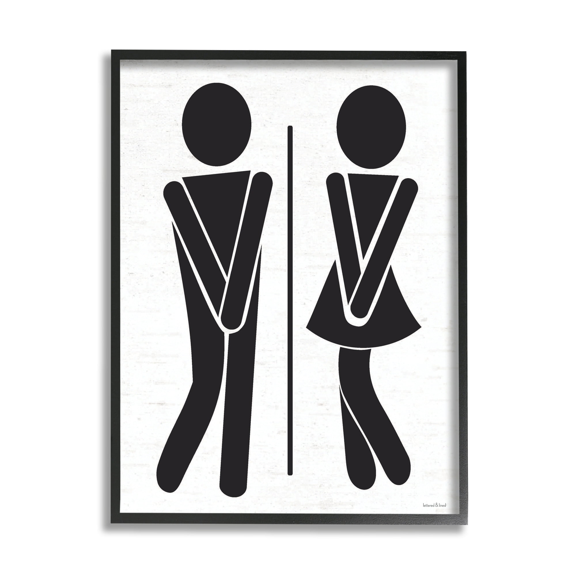 Stupell Industries Bathroom Sign Genders Got to Go Stance Figures, 24 x 30, Design by Lettered and Lined