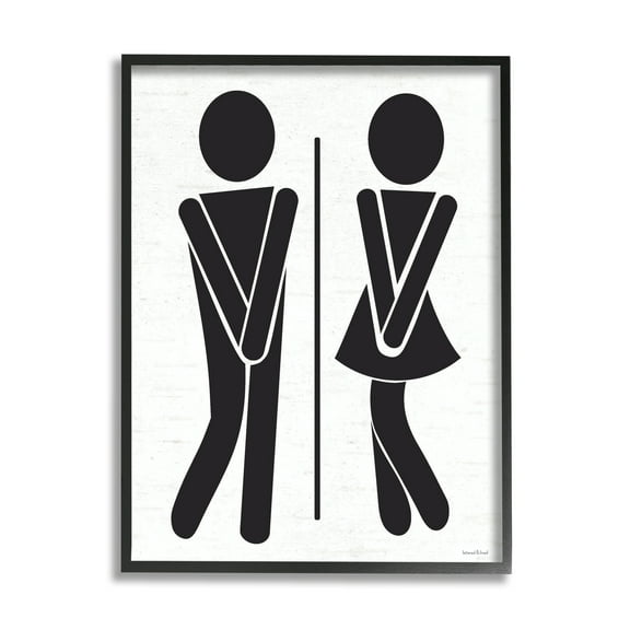 Stupell Industries Bathroom Sign Genders Got to Go Stance Figures, 16 x 20, Design by Lettered and Lined