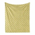 thumbnail image 1 of Floral Soft Flannel Fleece Throw Blanket, Continuous Demonstration of Retro Look Happy Spring Tone Flowers Print, Cozy Plush for Indoor and Outdoor Use, 60" x 80", Yellow and Lime Green, by Ambesonne, 1 of 5