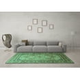 thumbnail image 3 of Ahgly Company Indoor Round Persian Turquoise Blue Traditional Area Rugs, 5' Round, 3 of 4