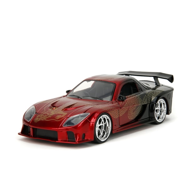 1/24 Jada Toys Pink Slips RX-7 ヴェイルサイド Jada 1:24 Mazda RX-7 Widebody Black/Red Dragon Toy - Walmart