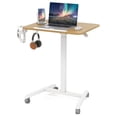 thumbnail image 3 of Costway Folding Standing Table Portable Mobile Sit-Stand Desk with 90° Tiltable Desktop Smooth Wheels Height Adjustable Computer Workstation with Hook and Cup Holder for Office, 3 of 10