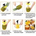 thumbnail image 5 of Pelador y rebanador de piña, pelador de cortador de piña de cocina de acero inoxidable 304 más grueso para quitar y cortar fácilmente el núcleo con cuña, herramienta premium para quitar el núcleo de JAMW Sencillez, 5 of 5