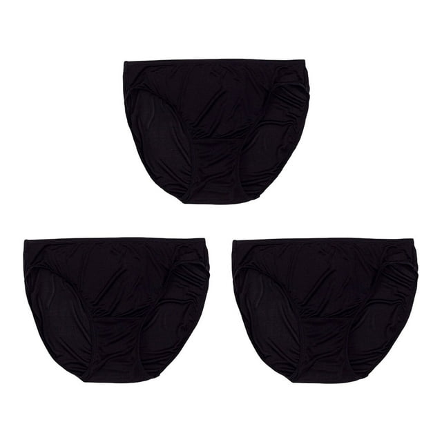 Qarigey Bragas de seda de morera para mujer, 3 piezas, ropa interior, lencería Sexy, calzoncillos cómodos, pantalones cortos, diario para Ropa interior Negro L