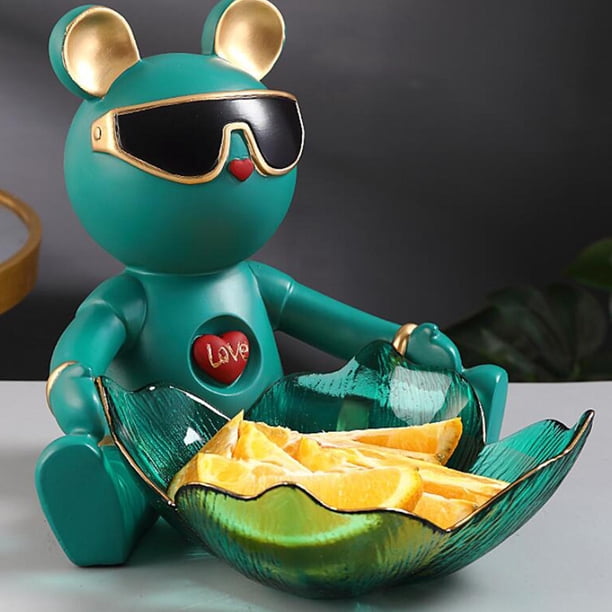 Estatuilla de Oso , Bandeja de Almacenamiento de Aperitivos Decorativos, Soporte de , Bandeja de Servicio, Decoración de de perfecl Bandeja organizadora de estatuas