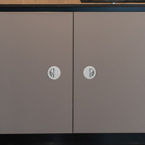 OHOIOLLA 6Ud Para Puertas Corredizas Y Cajones Con Mango Oculto Redondo En Inoxidable Color Plata