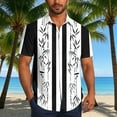 thumbnail image 2 of QIUOMBBP Tribal Print Shirts for Men Short Sleeve Button Down Tees Summer Loose Casual Comfy Vacation Tshirts White XL, 2 of 7