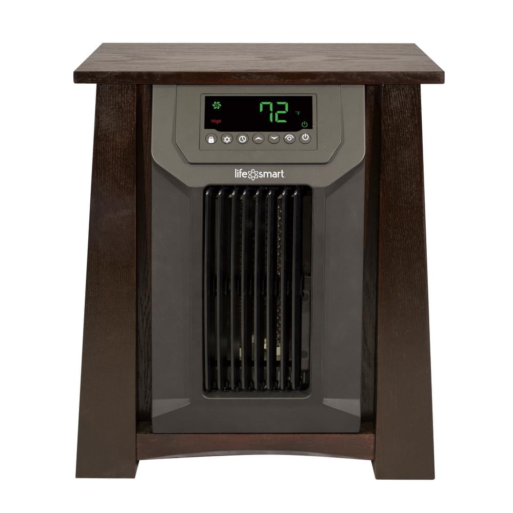 Lifesmart HT1121 ELECTRIC Infrared Heater Furniture Style 8-Element Wood Finish 