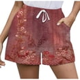 thumbnail image 2 of uublik Short Shorts for Women with Pockets Drawstring Super Soft Sport Shorts Red, 2 of 4