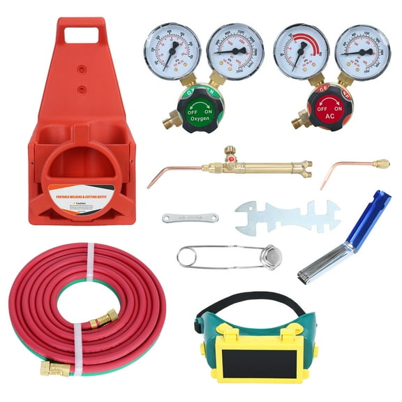ziertyon Electric Port-A-Torch Kit with Oxygen and Acetylene Tanks for Cutting Welding and Brazing