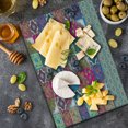thumbnail image 5 of Boho Cutting Board, Oriental Patchwork Pattern with Vivid Motifs in Squares, Decorative Tempered Glass Cutting and Serving Board, in 3 Sizes, by Ambesonne, 5 of 5