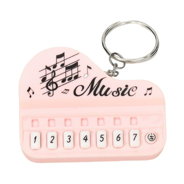 Mini Size Finger Piano Keyring Tiny Electronic Keyboard Key Chain Piano Keychain Pink