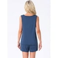 thumbnail image 4 of DARING DIVA Women's 2-Piece Rainbow Tank Tops with Shorts Stripe Pajama Set S Navy Blue, 4 of 6