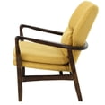 thumbnail image 6 of Mid-century Modern Mustard Club Chair, Soft Fabric, Button Sides, Wooden Frame, 31.6 In W X 25.48 D 32.81 H, 24.13 Lb Fabric Covering, Wood Lbs, 32.81" Height, 6 of 6