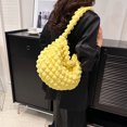 thumbnail image 4 of Bolso Mujer 2023 Plisado Hobo Bag Soft Quilted Puff Girls Purse (Amarillo), 4 of 9