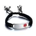 thumbnail image 2 of Free Engraving-Stainless Steel Medical Alert ID Tag Handmade Braided Bracelet,Adjustable 6.3"-9.5", 2 of 2