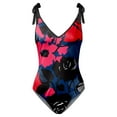 thumbnail image 2 of Aayomet High Cut One Piece Swimsuit Ruffled One Piece Swimsuit V Neck Swimwear Cut Out Back Bathing Suit,Hot Pink M, 2 of 4