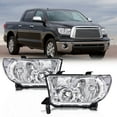 thumbnail image 5 of PIT66 Headlights, Fit for 2007-2013 Toyota Tundra 2008-2017 Sequoia Headlights Aftermarket Left+Right Clear Lens Chrome Housing Clear Reflector, 5 of 7