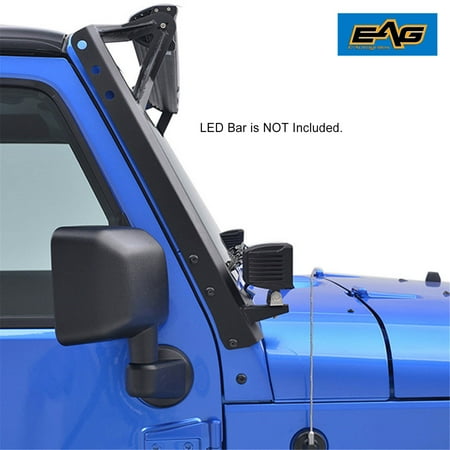 Eag Steel Windshield Mounting Brackets For 52 Led Light Bar Fits 07 18 Jeep Wrangler Jk