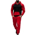 thumbnail image 2 of Gamivast Men's Color Block Hoodie Set Contrast Raglan Sweatshirt and Zipper Pocket Pants Casual Athletic Tracksuit for Gym Workout Running Sporty Suit, 2 of 7