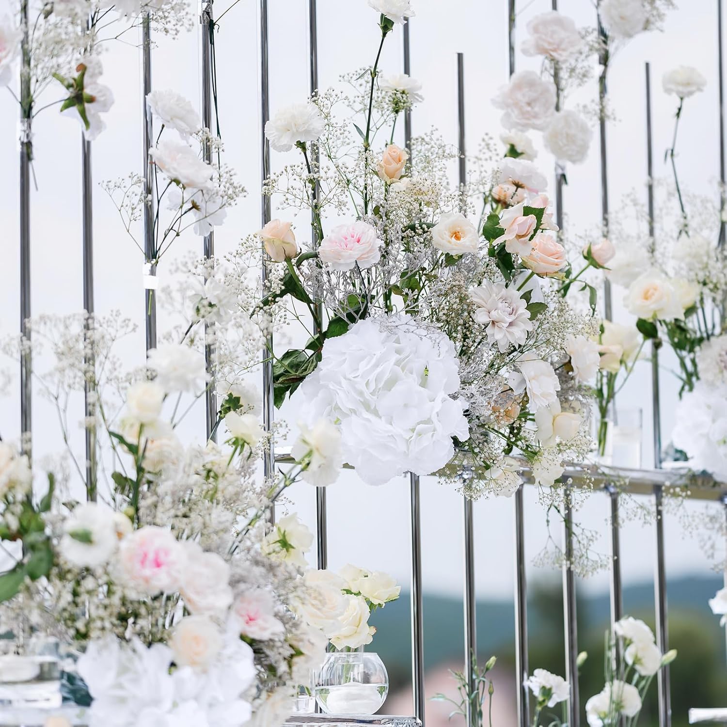 100 PCS Ivory Hydrangea Artificial Flowers