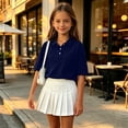 thumbnail image 6 of The Children's Place Girl's Short Sleeve Ruffle Pique Polo Shirt, 6 of 6