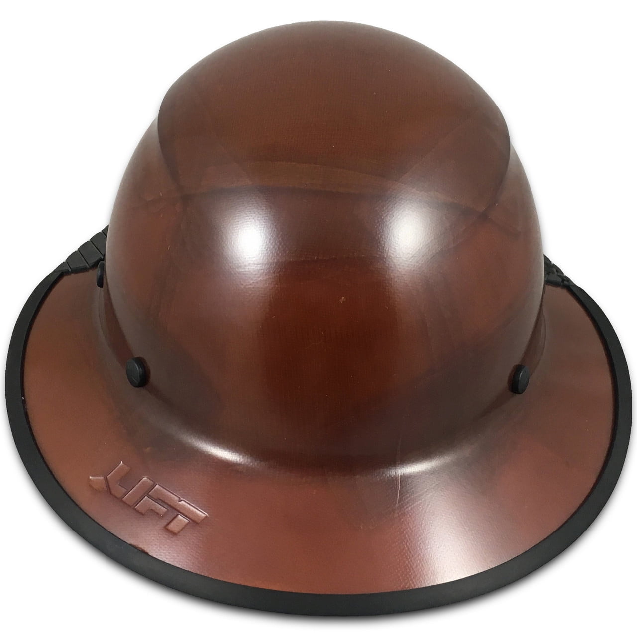 DAX Fiberglass Composite Hard Hat - Full Brim Natural Tan with Protective Edge and Tote