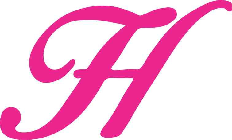 Download 5in x 3in Pink Cursive H Monogram Sticker Fancy Vinyl ...